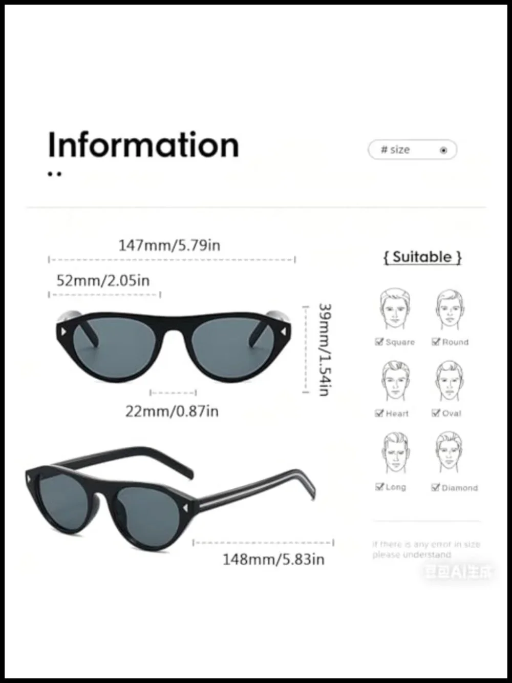 Retro Oval Sunglasses with UV400 Protection Cat Eye Vintage Disco Shades
